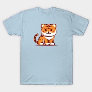 Cute Tiger Sitting Cartoon T-Shirt